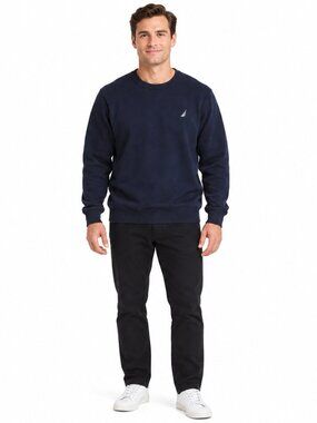 Nautica Men's Navy Blue Cotton Blend Crewneck Pullover Sweater XL NWT